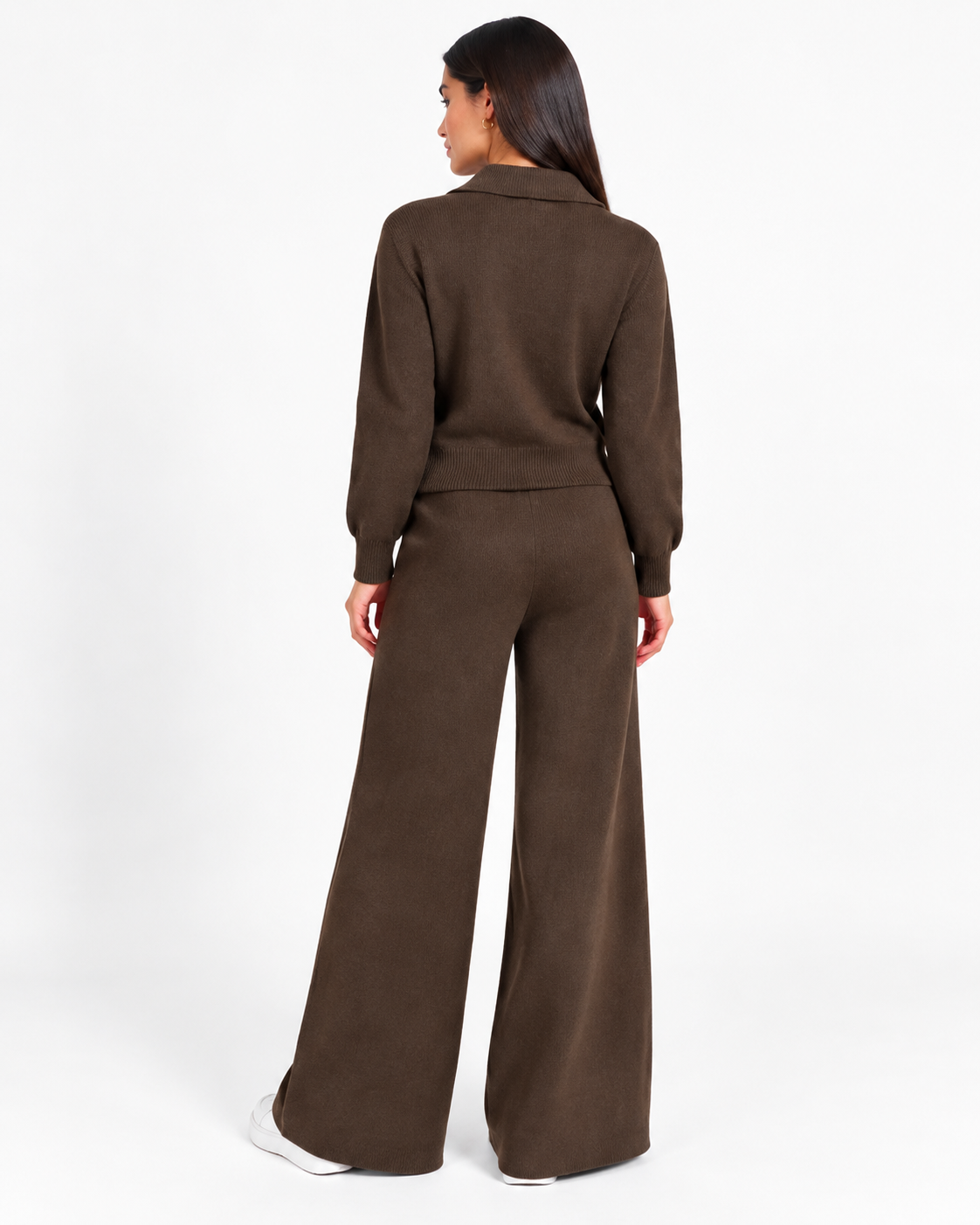 Chic Knit Two-Piece Set   Brown F332