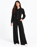 Chic Knit Two-Piece Set   Black  F332
