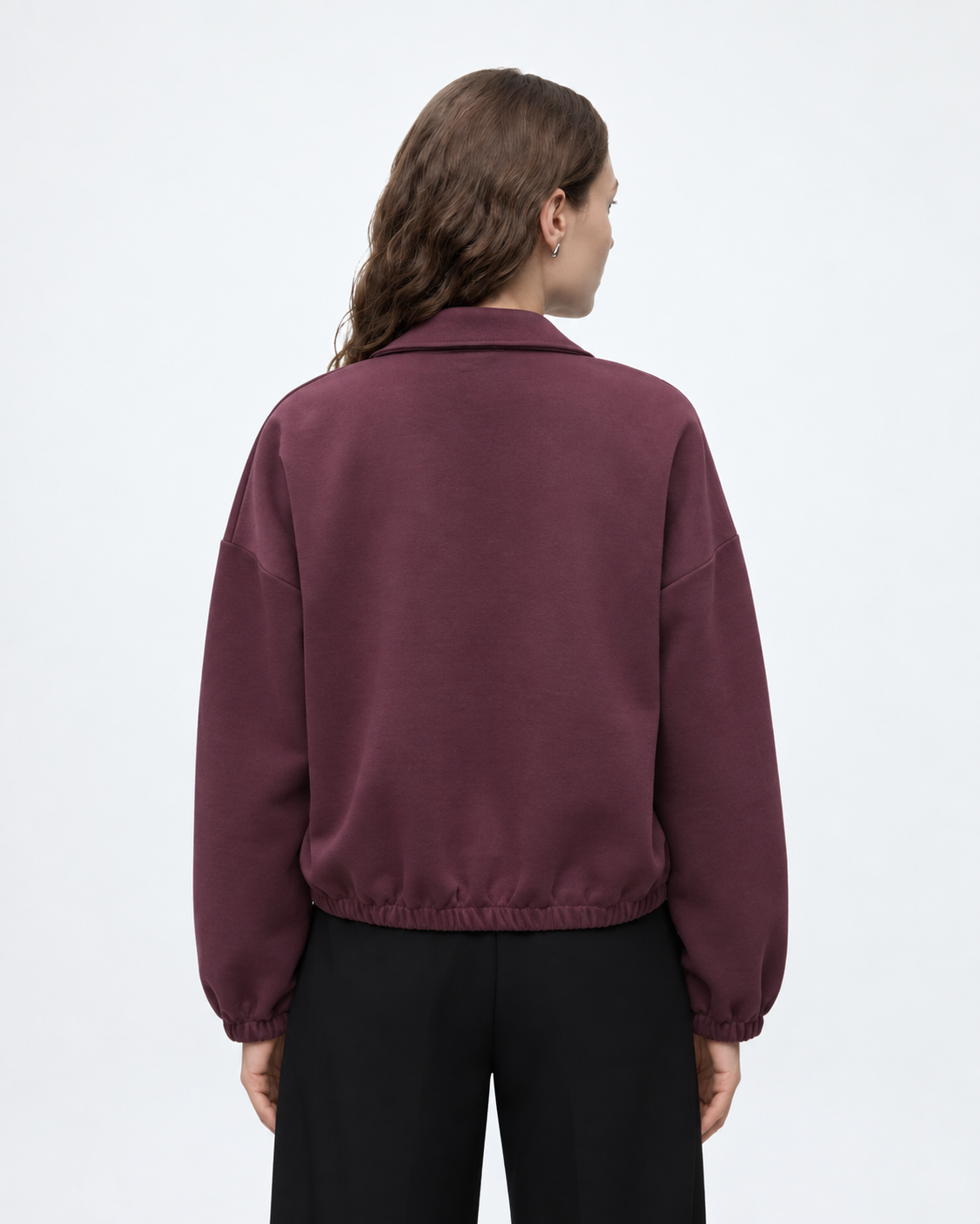Zip Up Collared Jacket Plum 27355