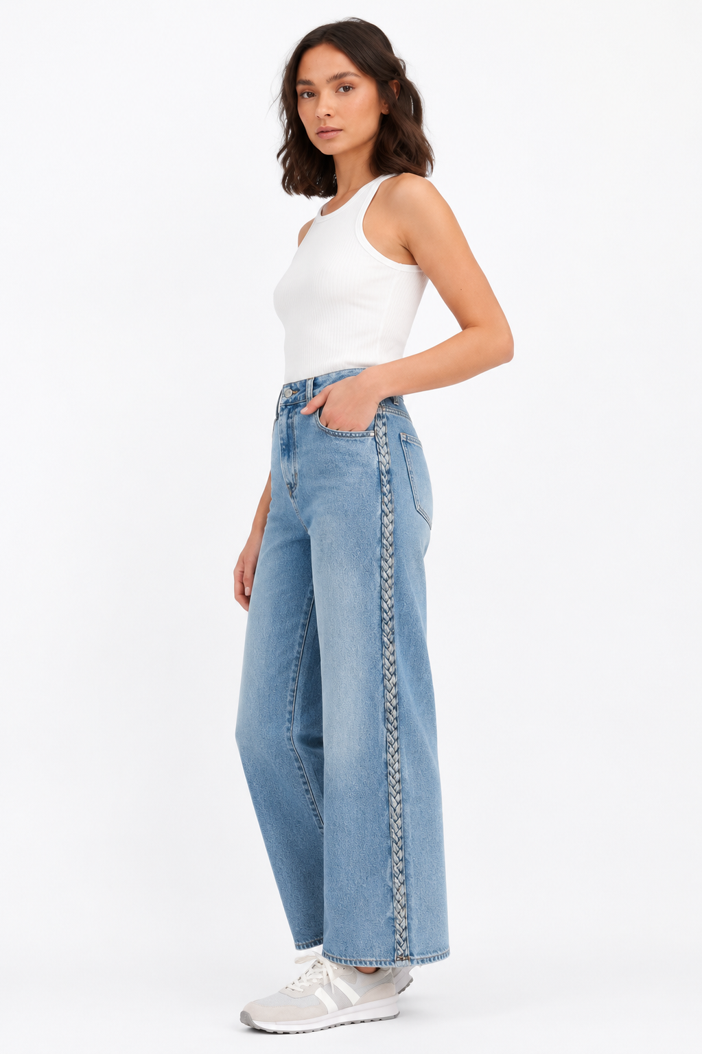 ladies loose straight jeans  L126