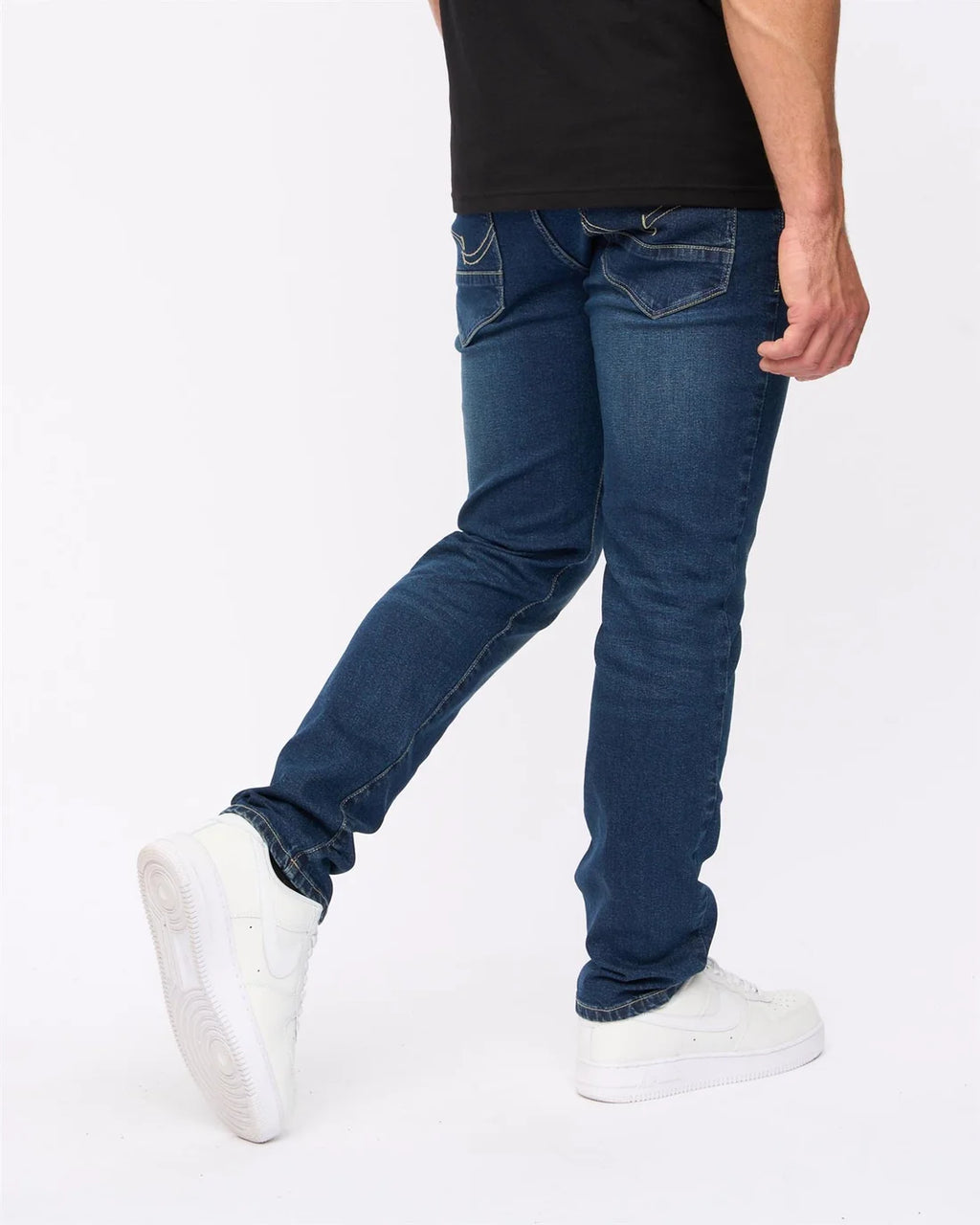 Crosshatch Farrowed Stretch Denim Jeans Dark Wash