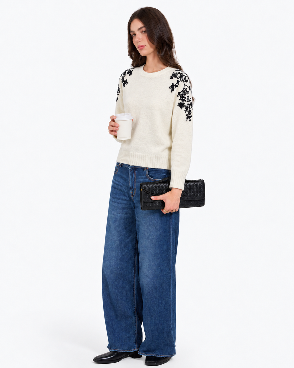Embroidered Jumper  Cream  ZS3095