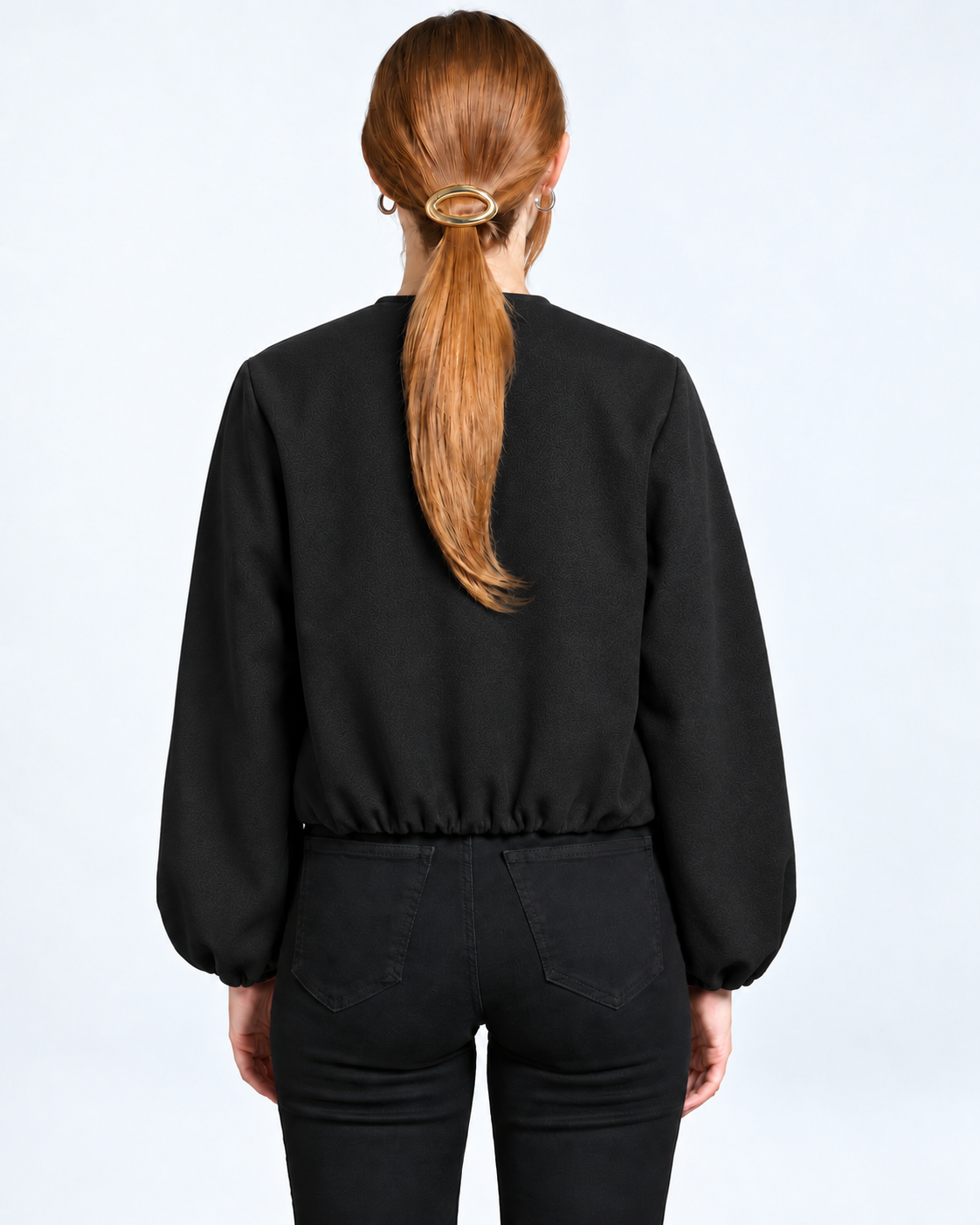 Cropped Bomber Jacket Black