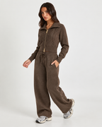 Knitted  Co-Ord Set Brown  F328