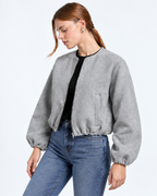 Cropped Bomber Jacket Grey