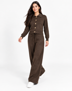 Chic Knit Two-Piece Set   Brown F332