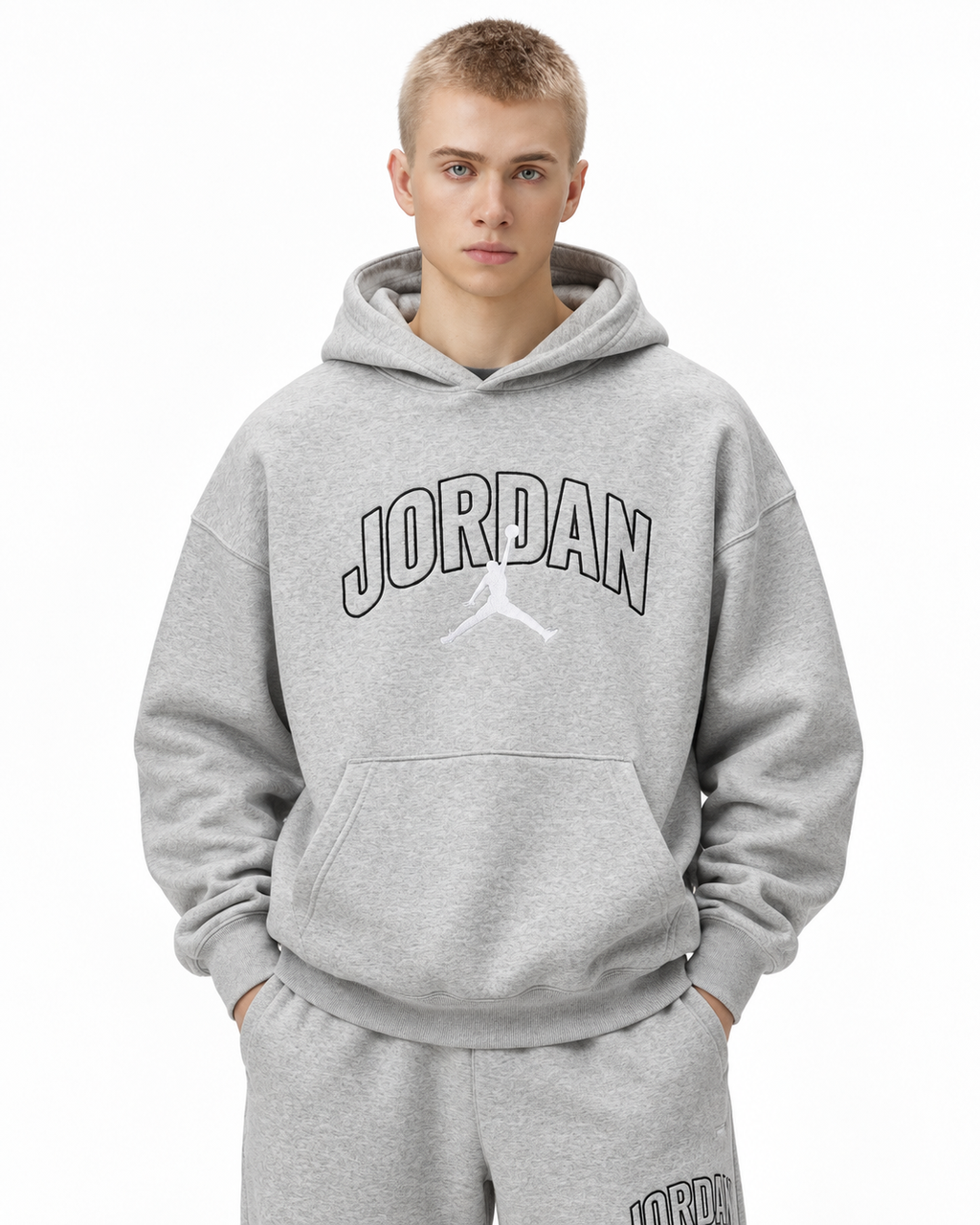 Nike Jordan Brooklyn Fleece Hoodie Grey