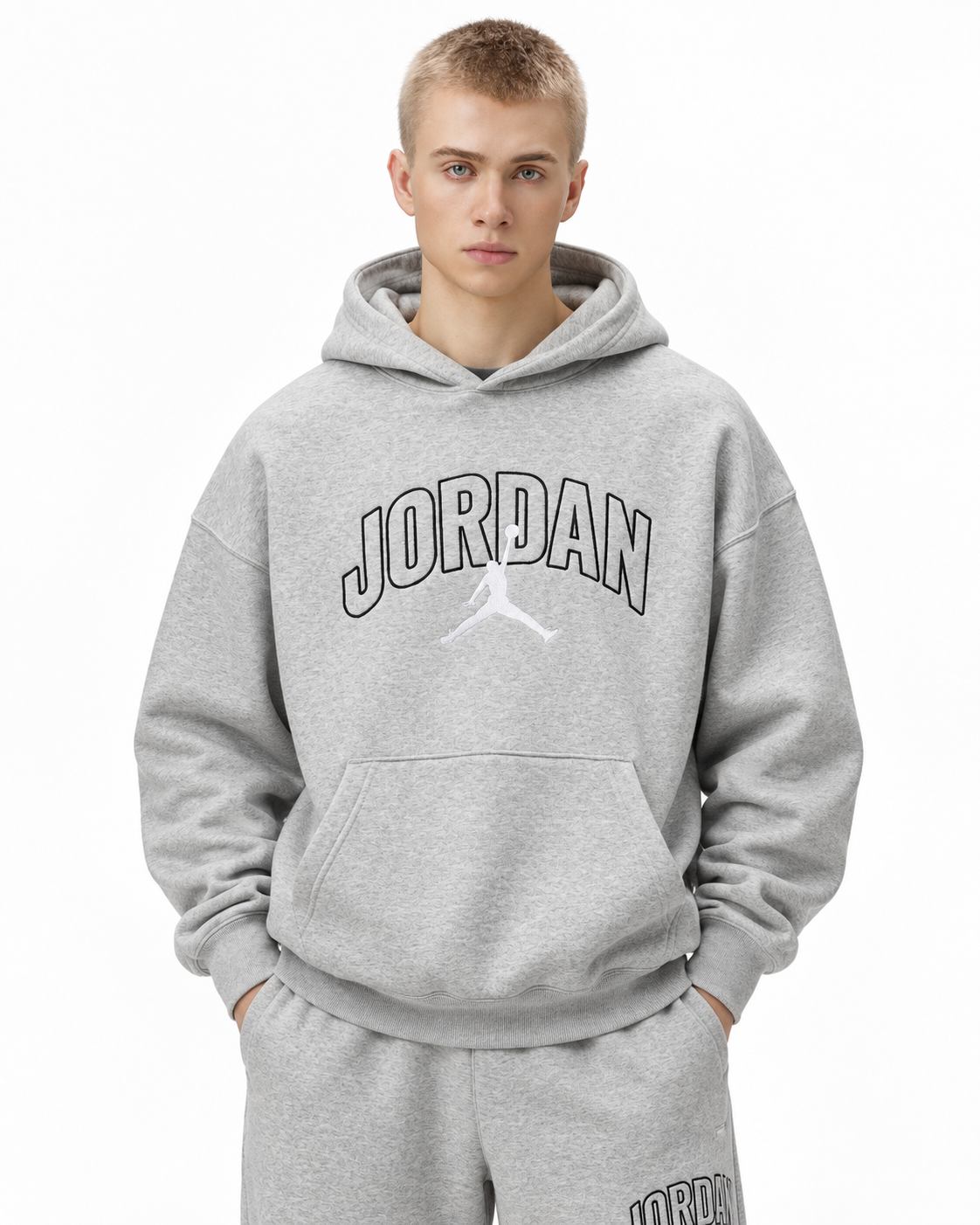 Nike Jordan Brooklyn Fleece Hoodie Grey