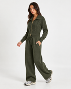 Knitted  Co-Ord Set Olive Green  F328