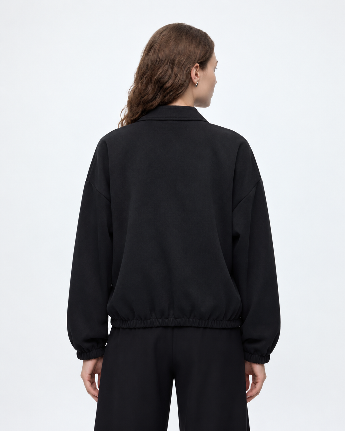 Zip Up Collared Jacket Black 27355