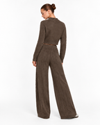 Cable Knit Co-Ord Set  Brown  Ff286