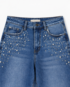 Pearl Embellished  Jeans     Y16108