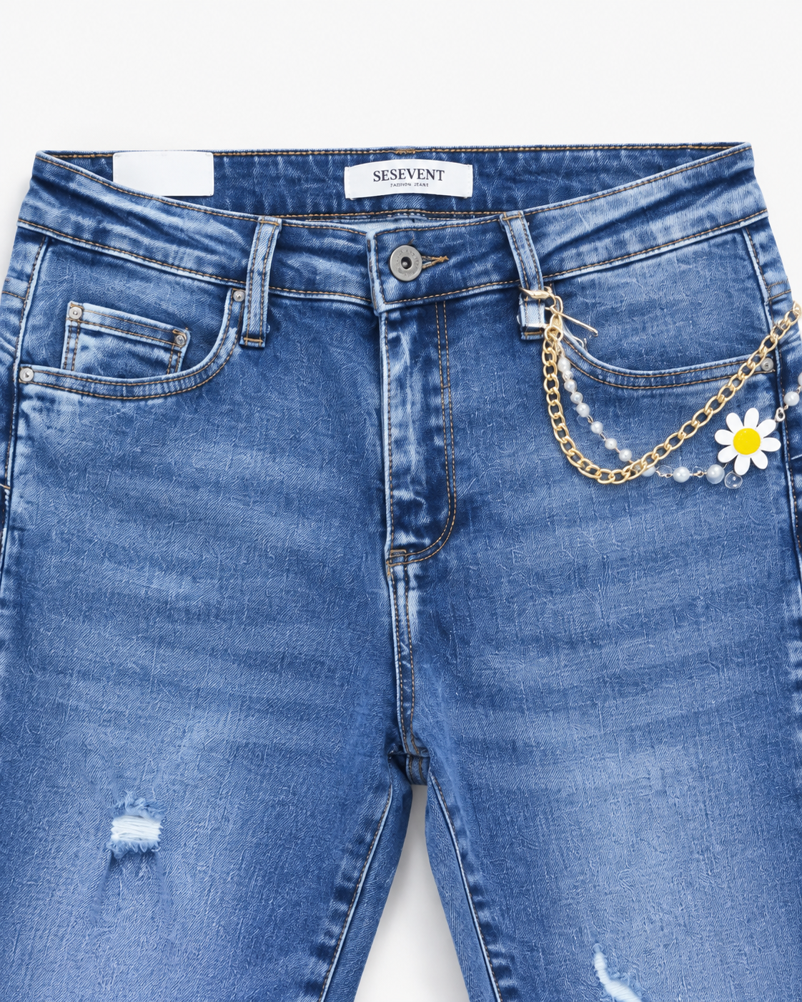 Distressed Skinny Denim Jeans  j1622