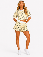 Ladies Polka dot Short set Yellow