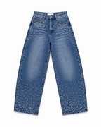 Pearl Embellished  Jeans     Y16108