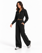 Knitted Co-Ord Set Black  F328