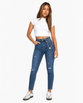 Ladies Stone Wash  distress skinny   J1622