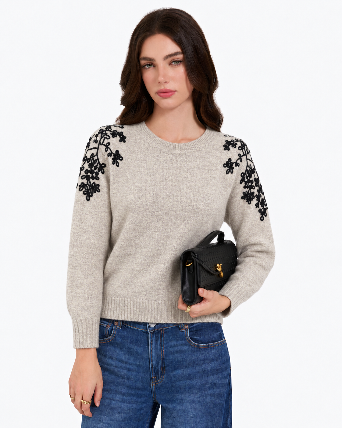 Embroidered Jumper Biege  ZS3095