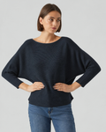Ribbed Knit Jumper Black ZS9011
