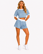 Polka dot short set Blue