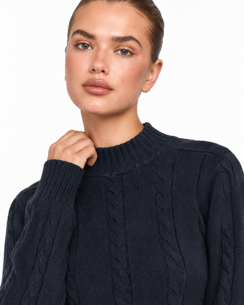 Cable Knit Co-Ord Set  Black  Ff286