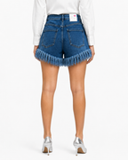 Ladies Frayed Denim Shorts
