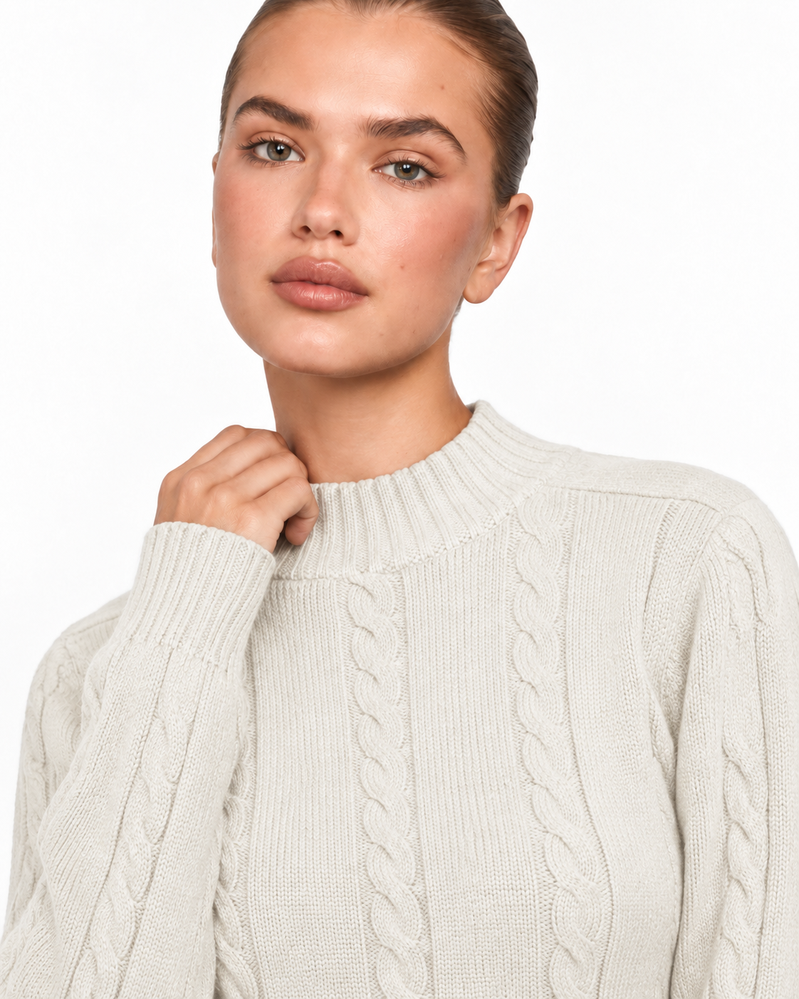 Cable Knit Co-Ord Set Cream Ff286
