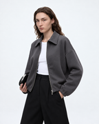 Zip Up Collared Jacket Brown 27355