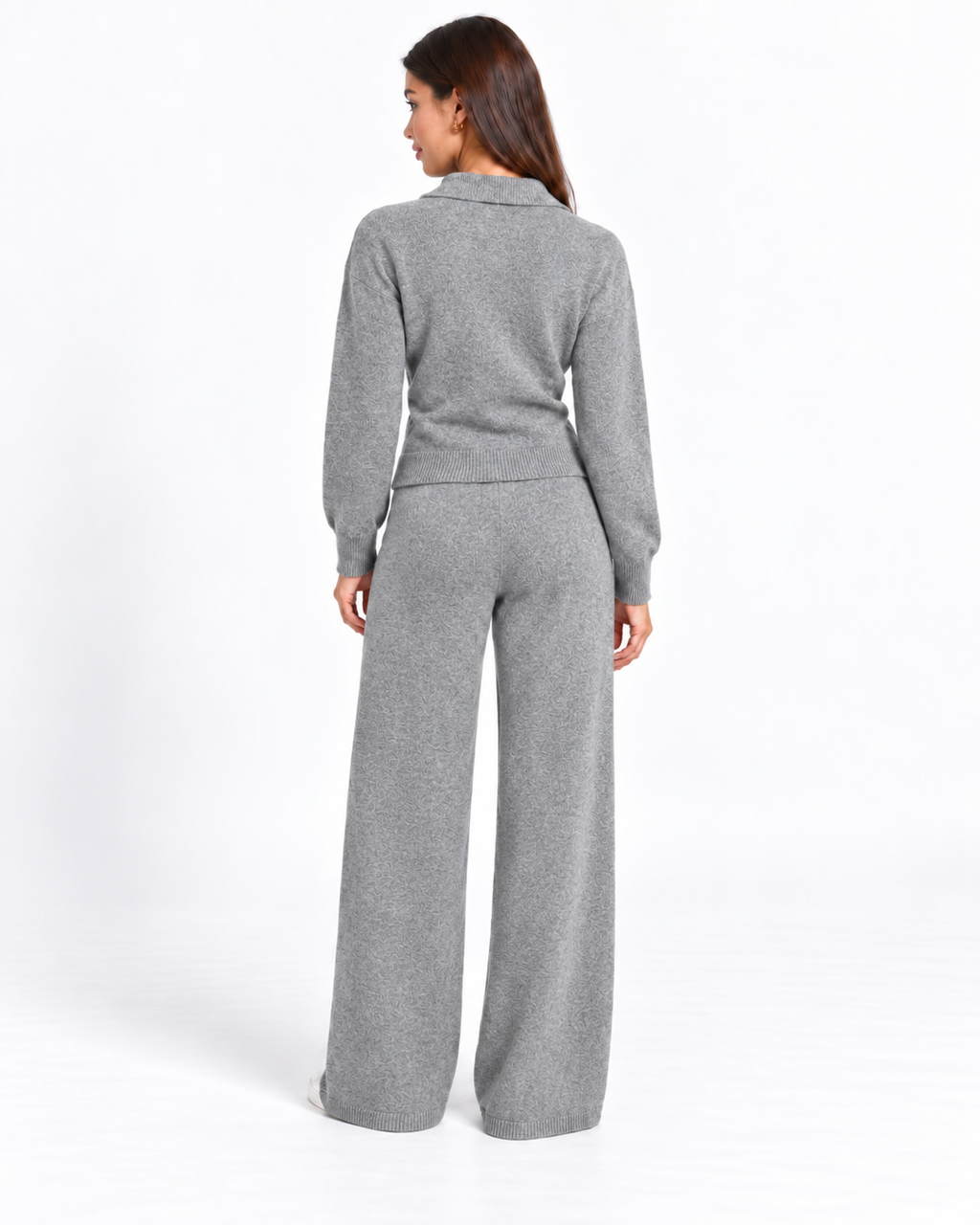 Chic Knit Two-Piece Set  Grey F332