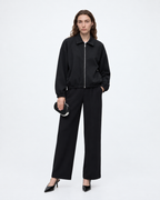 Zip Up Collared Jacket Black 27355