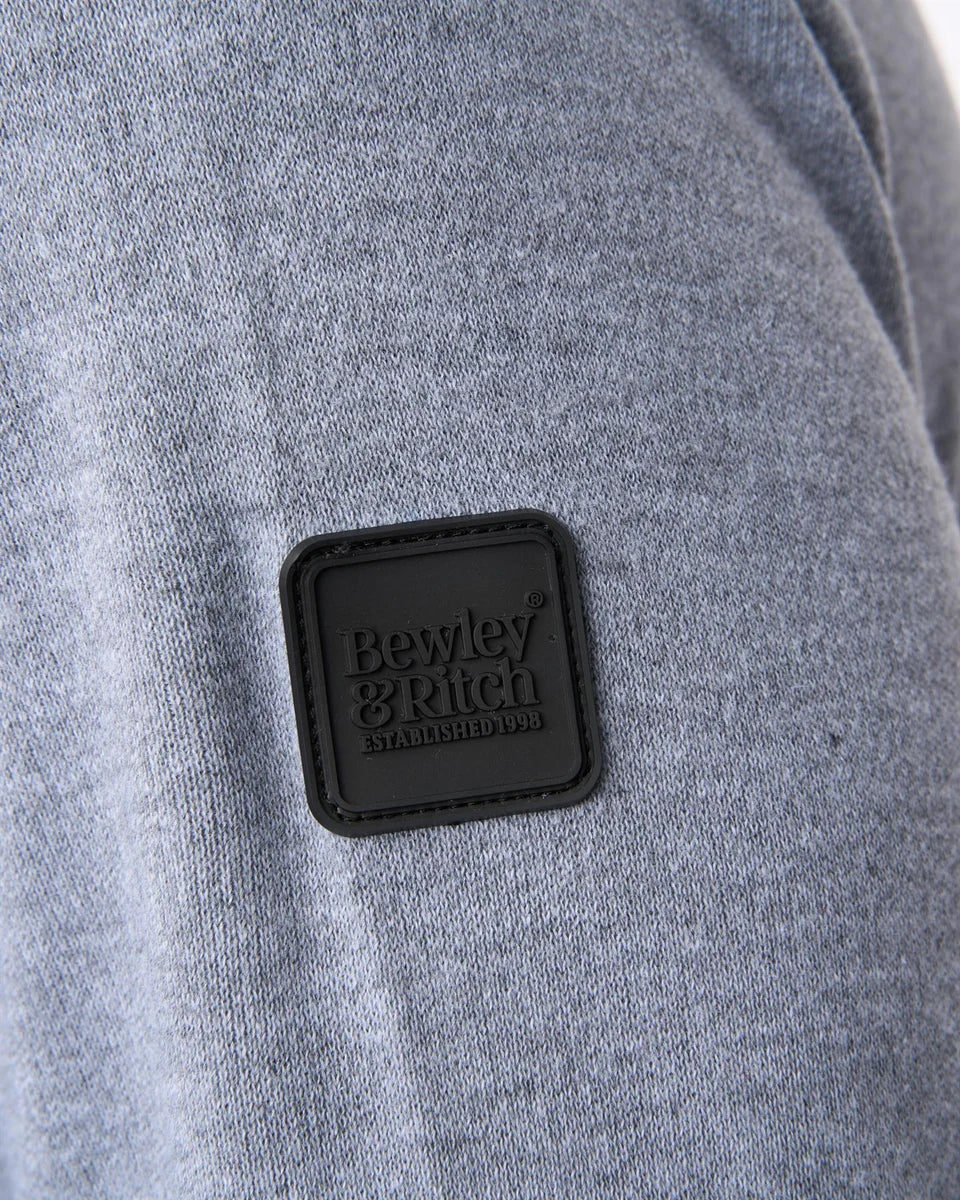 Delloway 1/4 Zip Funnel Neck Jumper Grey Marl