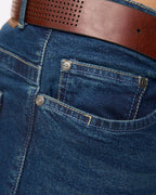 Crosshatch Farrowed Stretch Denim Jeans Dark Wash