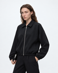 Zip Up Collared Jacket Black 27355