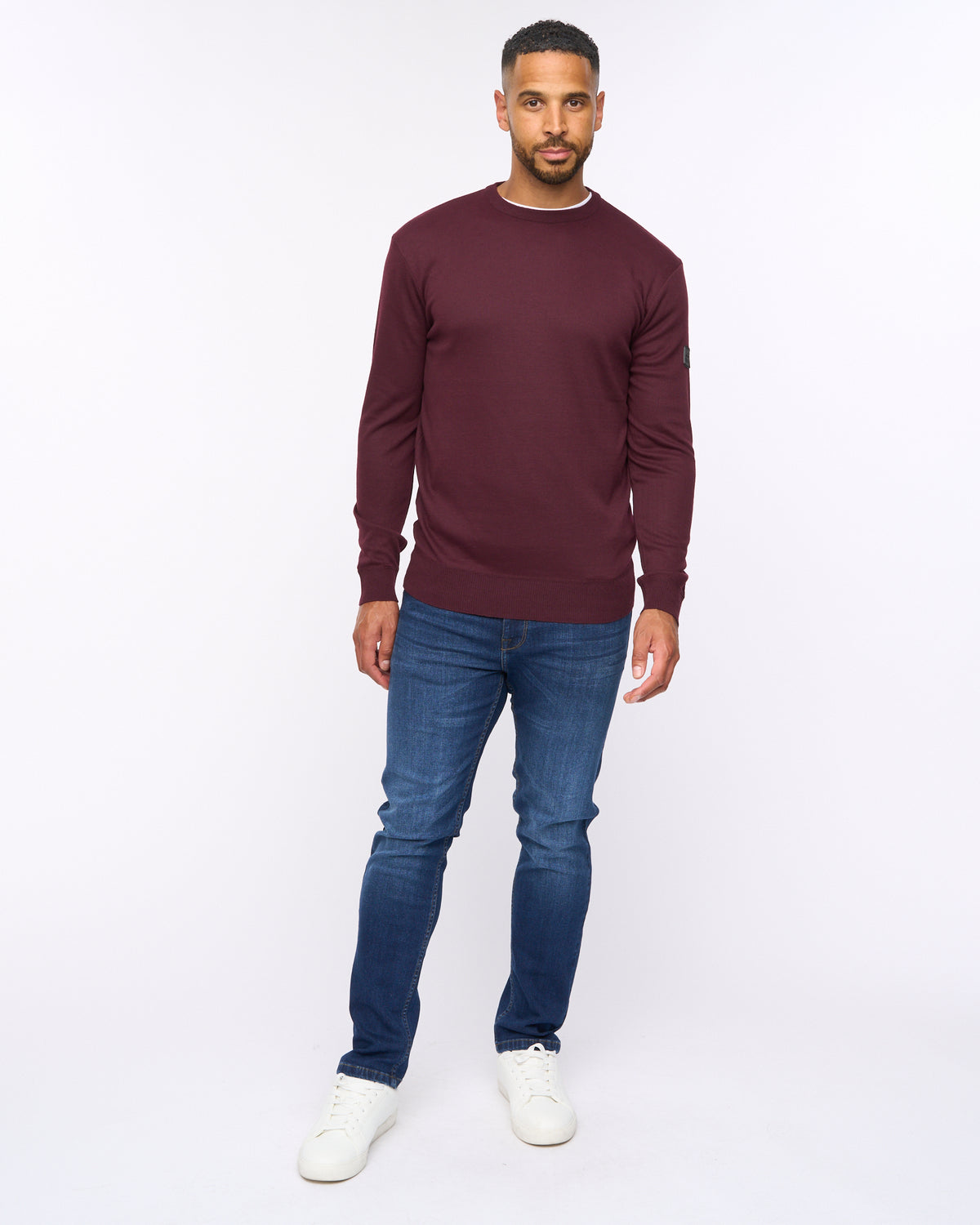 Pepston Crew Neck Jumper Burgundy