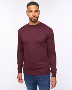 Pepston Crew Neck Jumper Burgundy