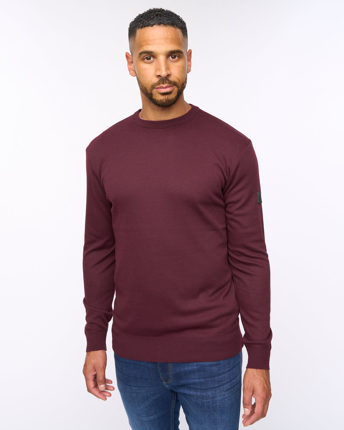 Pepston Crew Neck Jumper Burgundy