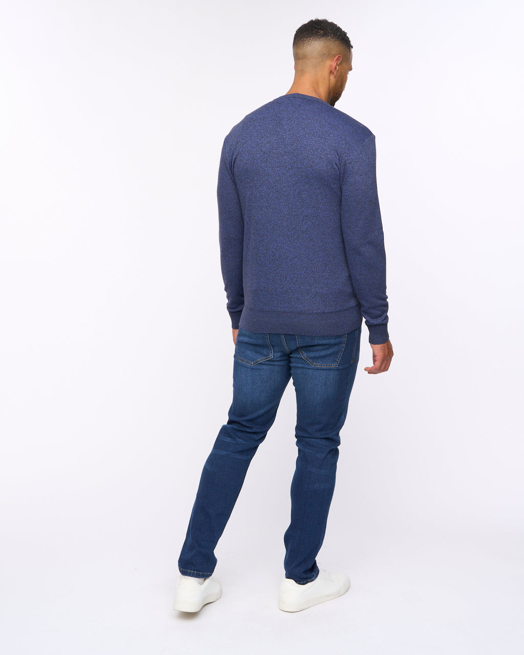 Pepston Crew Neck Jumper Navy Marl
