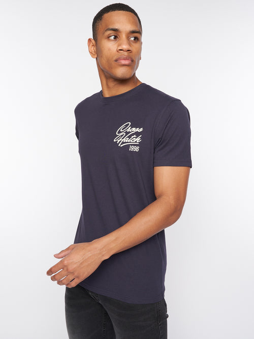Crosshatch Brandax T-Shirt Navy Blue