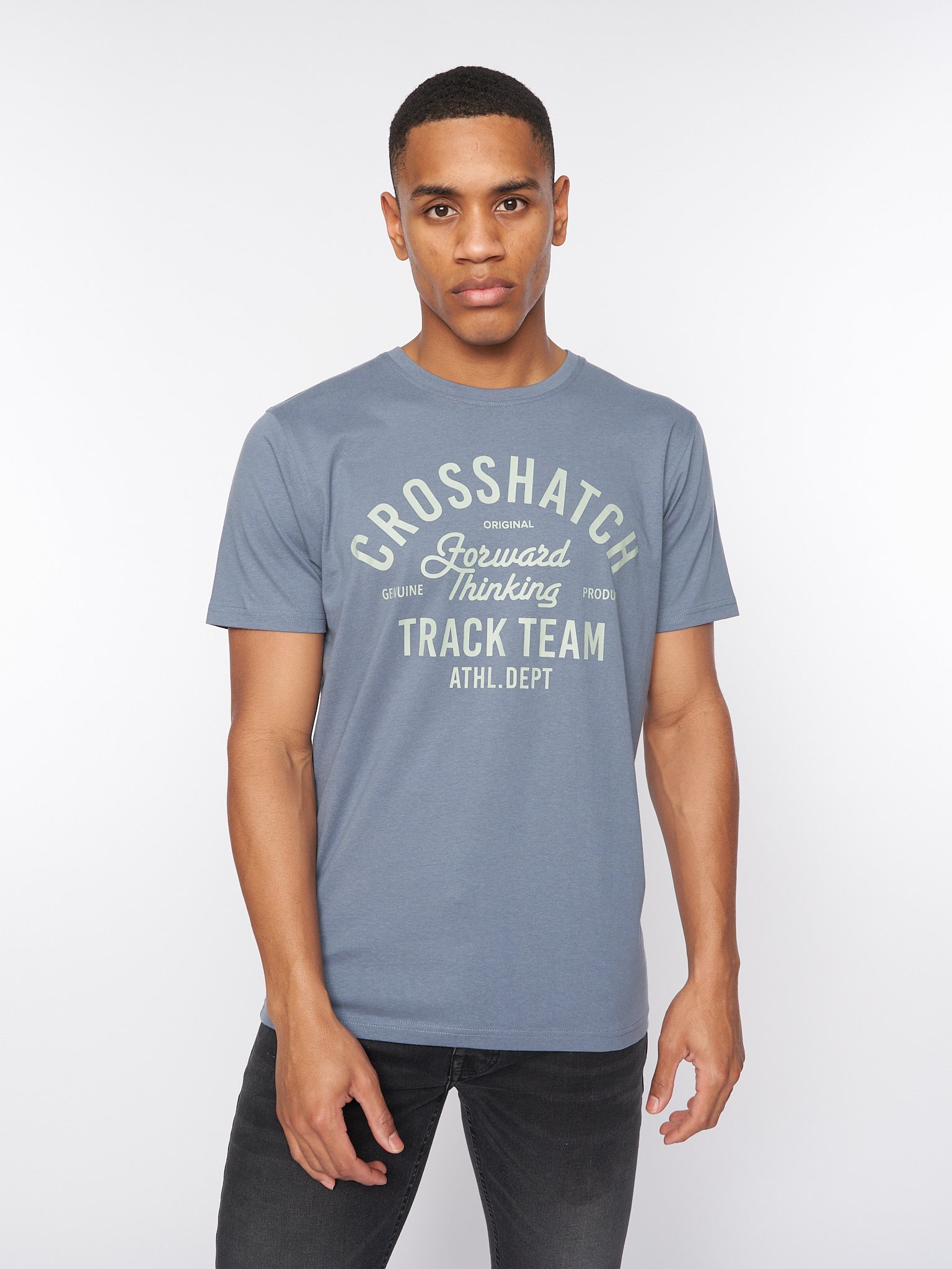Crosshatch Brandax T-Shirt Denim Blue