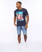 CROSSHATCH  MENS SUMMEVIBE TSHIRT NAVY