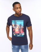 CROSSHATCH  MENS SUMMEVIBE TSHIRT NAVY