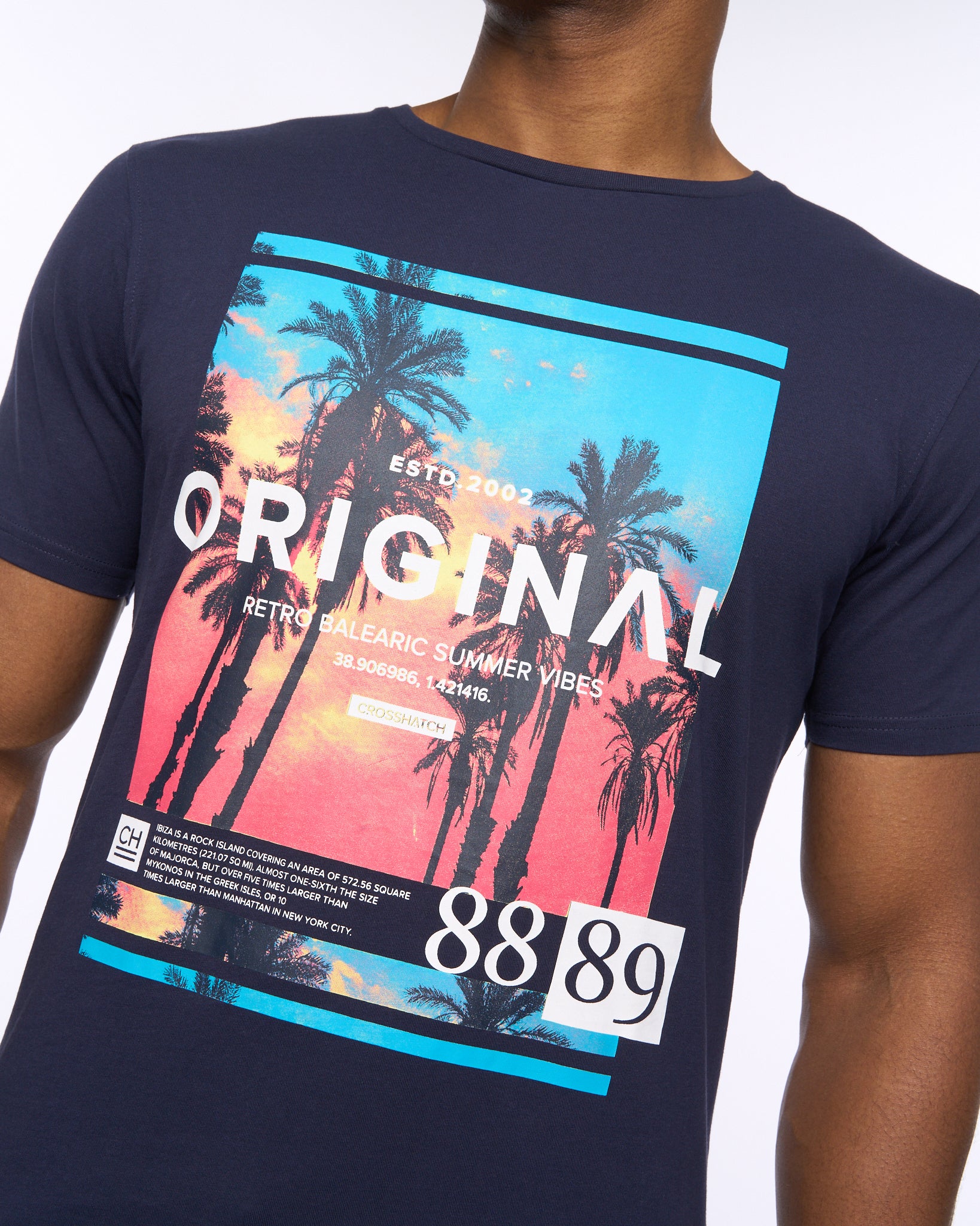 CROSSHATCH  MENS SUMMEVIBE TSHIRT NAVY