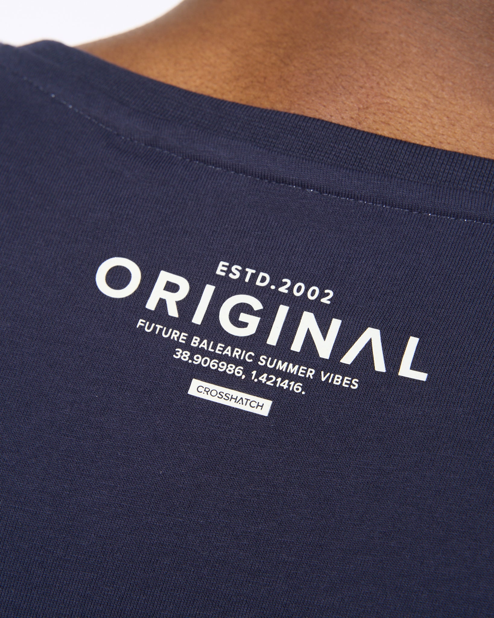 CROSSHATCH  MENS SUMMEVIBE TSHIRT NAVY