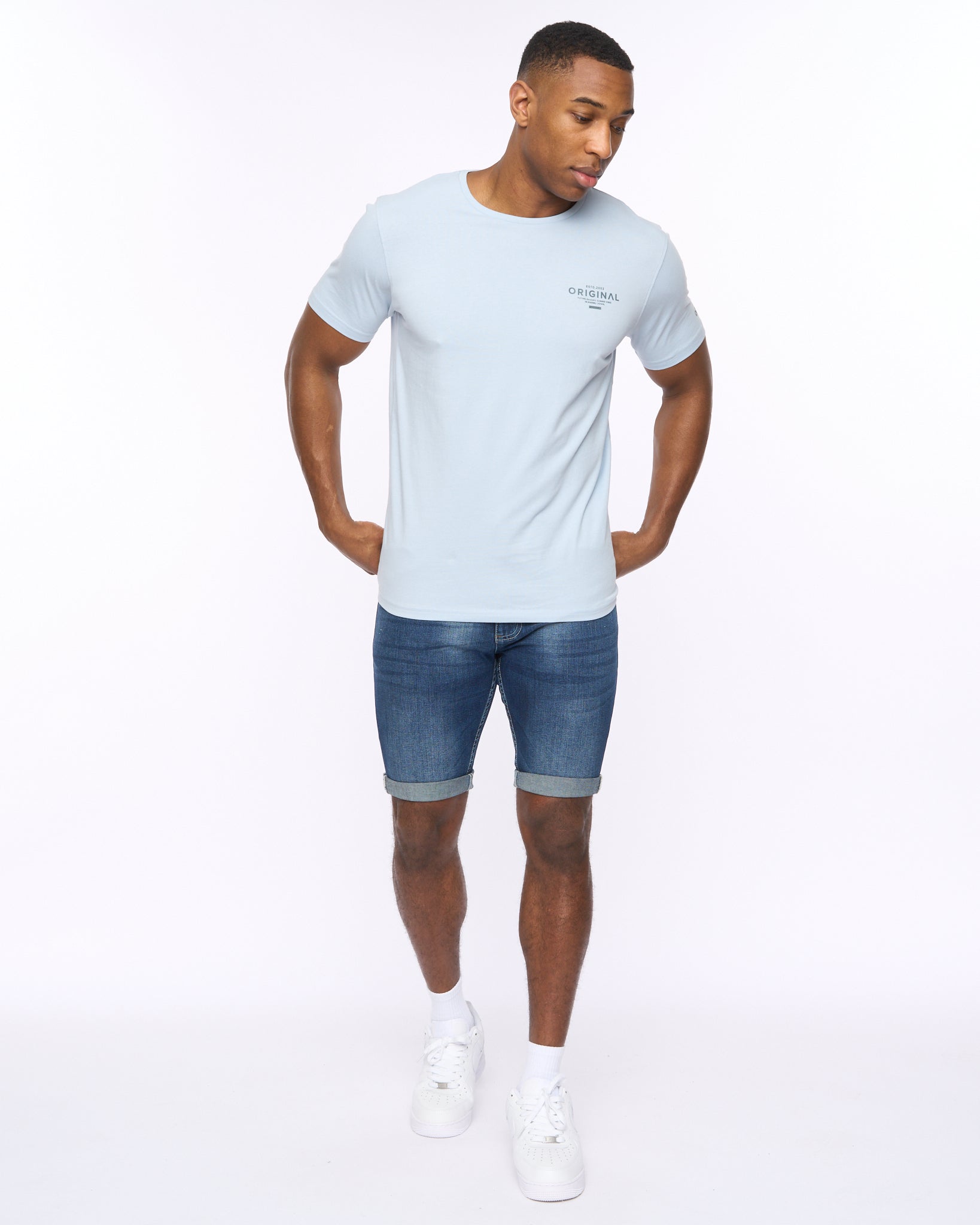 CROSSHATCH  MENS SUMMEVIBE TSHIRT SKY