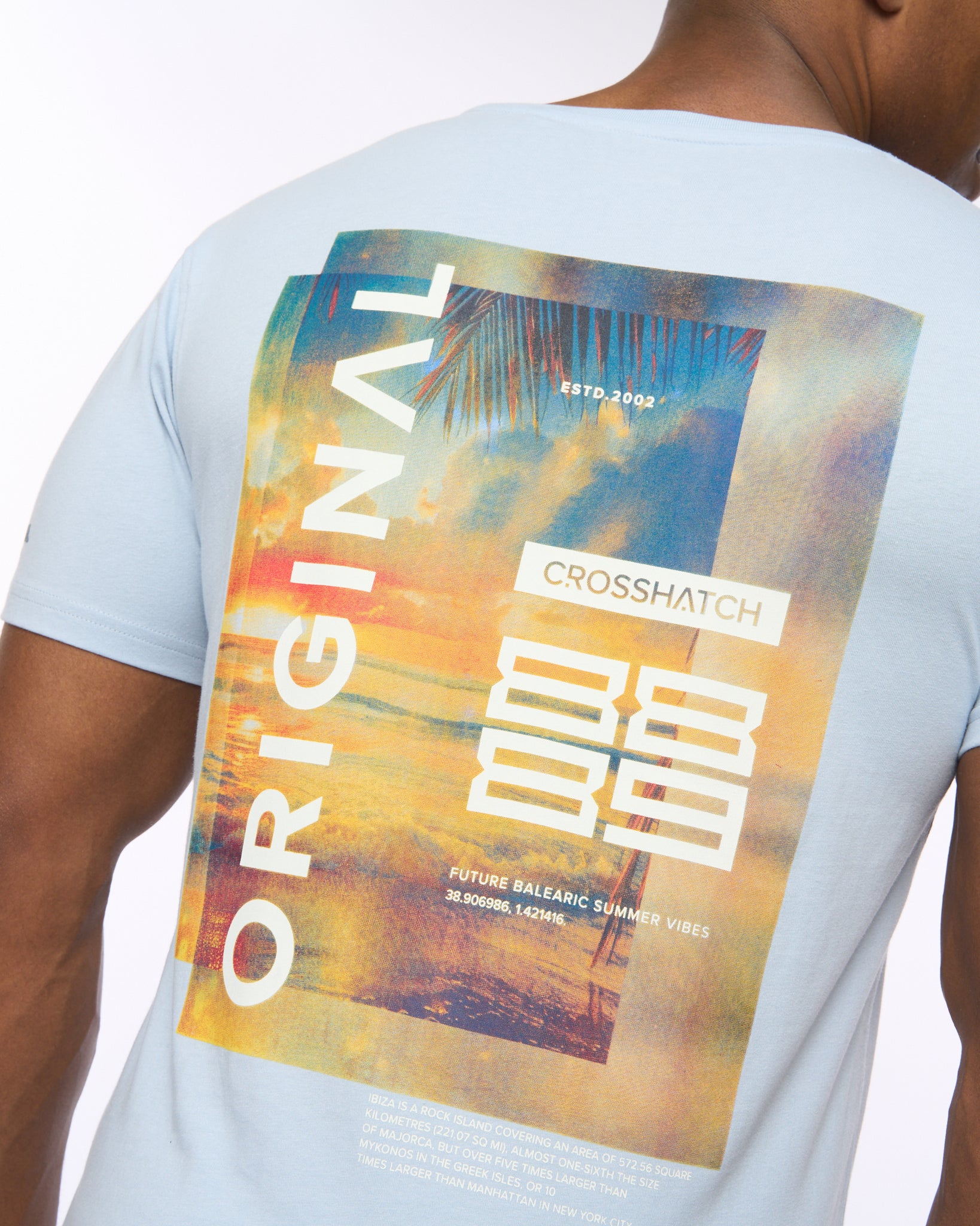 CROSSHATCH  MENS SUMMEVIBE TSHIRT SKY
