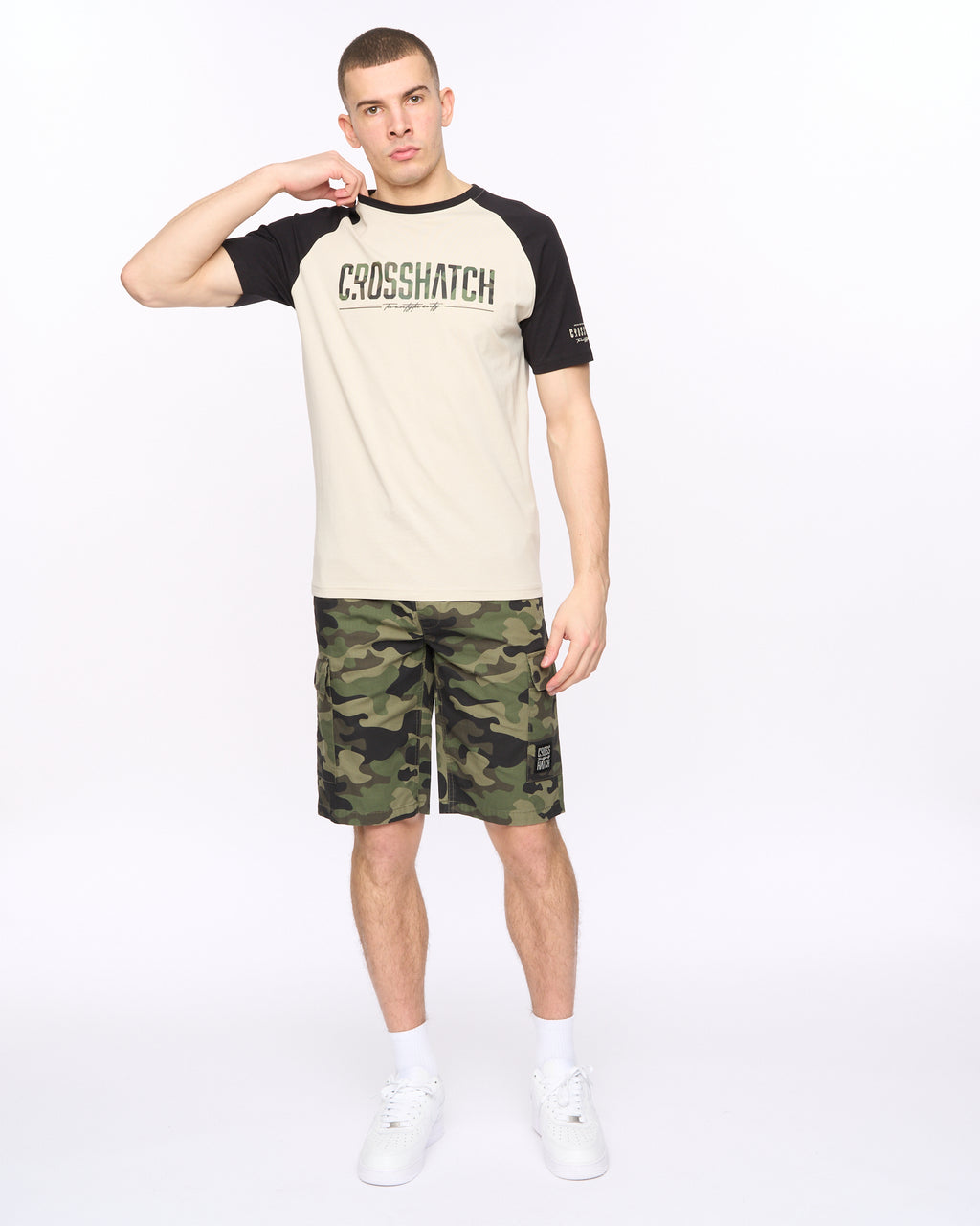 CROSSHATCH  CAMTORT TSHIRT LT STONE BLACK