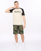 CROSSHATCH  CAMTORT TSHIRT LT STONE BLACK