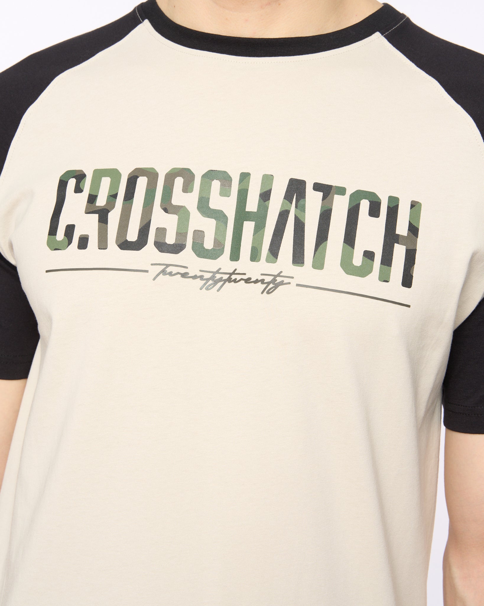 CROSSHATCH  CAMTORT TSHIRT LT STONE BLACK