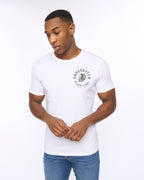 Crosshatch College Print Crew Neck T-Shirt white