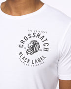 Crosshatch College Print Crew Neck T-Shirt white